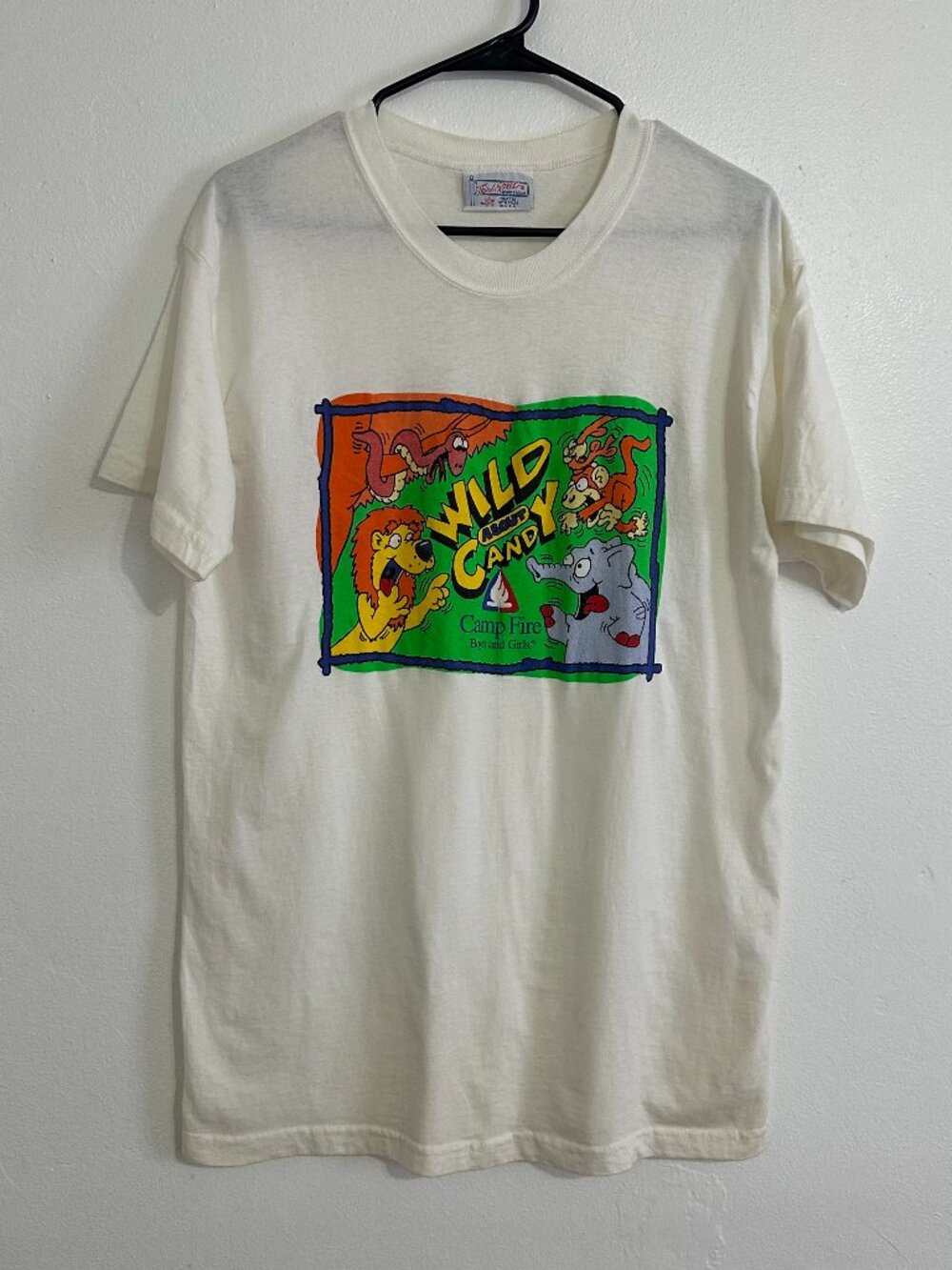 Vintage 90s Camp Fire Wild About Candy Graphic T Shirt Made in USA